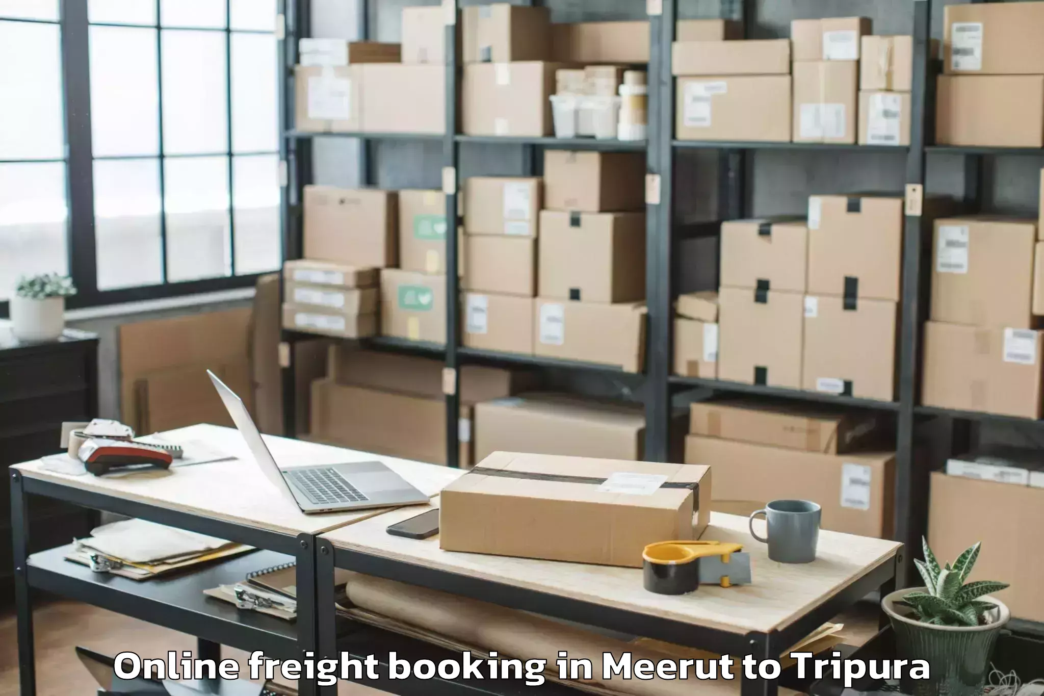 Affordable Meerut to Hrishyamukh Online Freight Booking